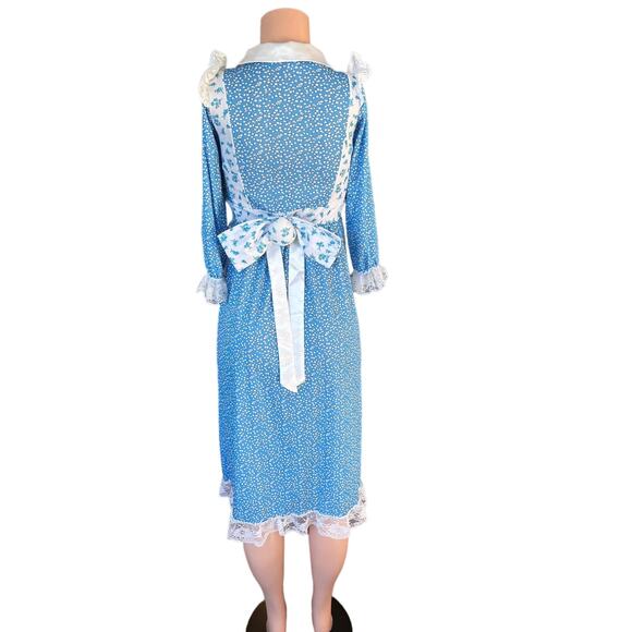 Spooktacular Creations Prairie Dress Blue White Ditsy Floral Pattern Size XS - Picture 8 of 10